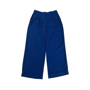 J. Crew essential wide leg navy pants cuffed 14T tall